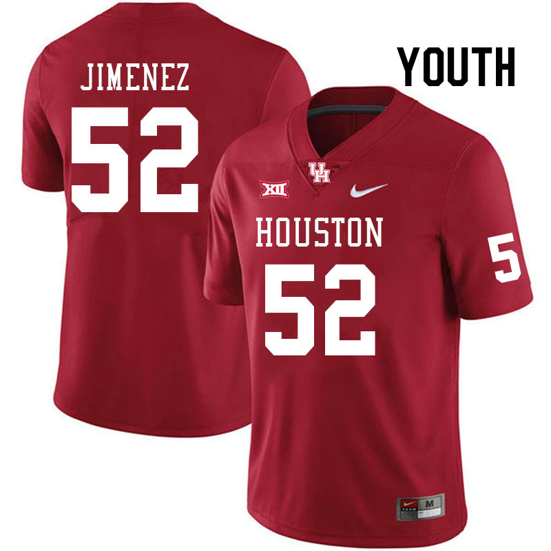 Youth #52 Quillan Jimenez Houston Cougars College Football Jerseys Stitched Sale-Red